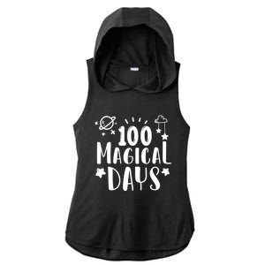 100 Magical Days Of Kindergarten Teacher 100 Day Of School Gift Ladies PosiCharge Tri-Blend Wicking Draft Hoodie Tank