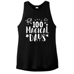 100 Magical Days Of Kindergarten Teacher 100 Day Of School Gift Ladies PosiCharge Tri-Blend Wicking Tank