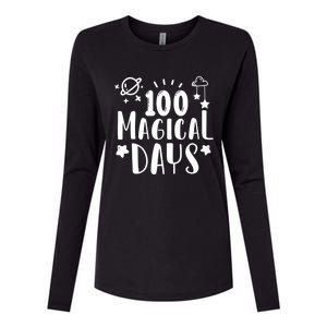 100 Magical Days Of Kindergarten Teacher 100 Day Of School Gift Womens Cotton Relaxed Long Sleeve T-Shirt