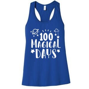 100 Magical Days Of Kindergarten Teacher 100 Day Of School Gift Women's Racerback Tank