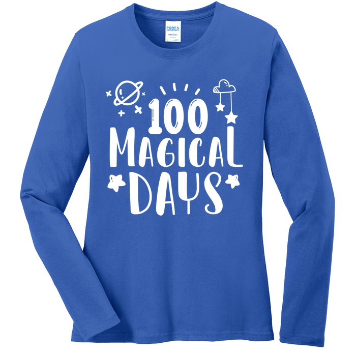 100 Magical Days Of Kindergarten Teacher 100 Day Of School Gift Ladies Long Sleeve Shirt