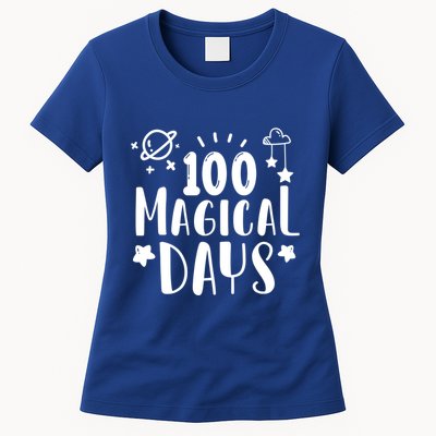 100 Magical Days Of Kindergarten Teacher 100 Day Of School Gift Womens T-Shirt