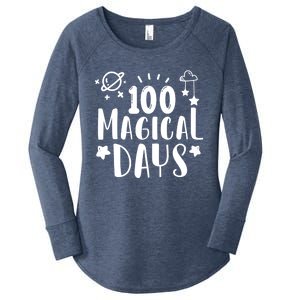 100 Magical Days Of Kindergarten Teacher 100 Day Of School Gift Women's Perfect Tri Tunic Long Sleeve Shirt