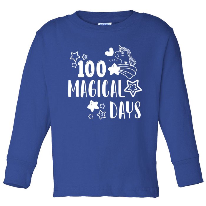 100 Magical Days Of Kindergarten Unicorn Lovers 100 Days Cool Gift Toddler Long Sleeve Shirt