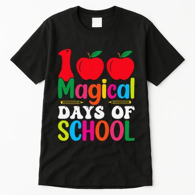 100 Magical Days Of School Apples Pencils Tall T-Shirt