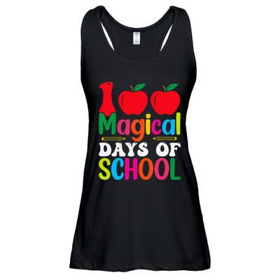 100 Magical Days Of School Apples Pencils Ladies Essential Flowy Tank