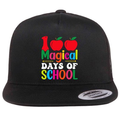 100 Magical Days Of School Apples Pencils Flatbill Hat