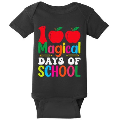 100 Magical Days Of School Apples Pencils Baby Bodysuit