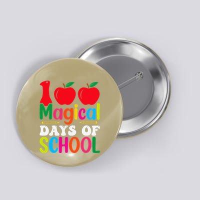 100 Magical Days Of School Apples Pencils Button