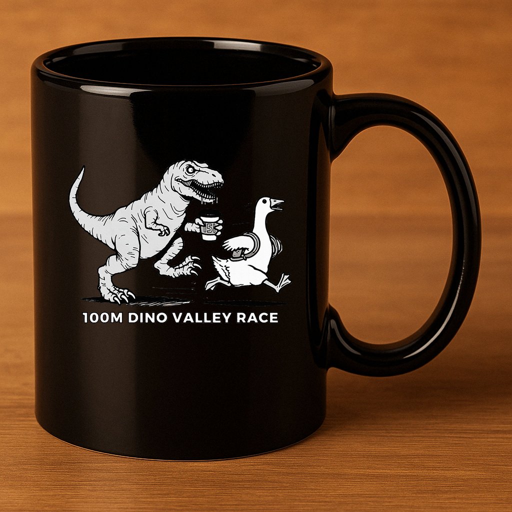 100 Mile Dino Valley Race 11oz C Handle Ceramic Mug