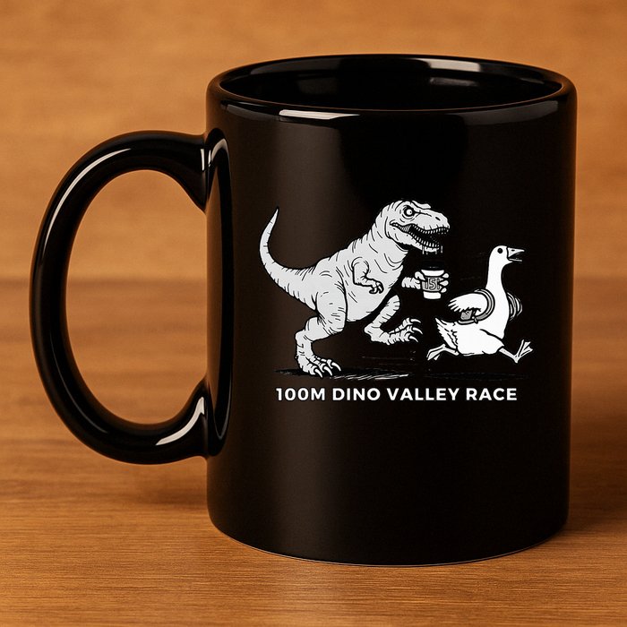 100 Mile Dino Valley Race 11oz C Handle Ceramic Mug