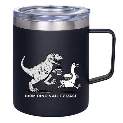 100 Mile Dino Valley Race 12oz Stainless Steel Coffee Mug