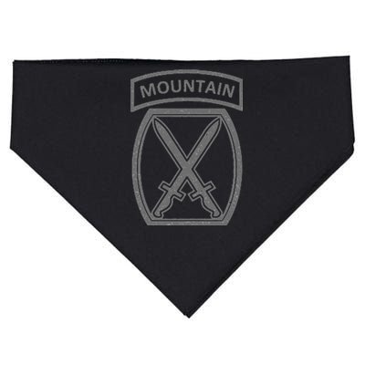 10th Mountain Division Army Infantry Us Usa Veteran Gray USA-Made Doggie Bandana