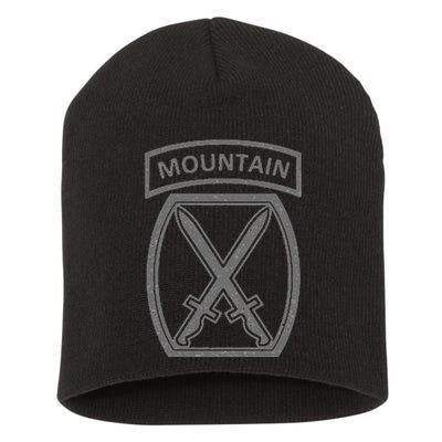 10th Mountain Division Army Infantry Us Usa Veteran Gray Short Acrylic Beanie