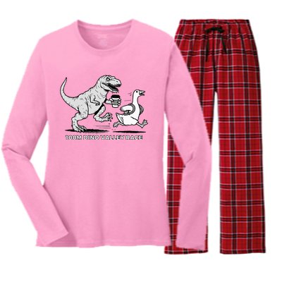 100 Mile Dino Valley Race Women's Long Sleeve Flannel Pajama Set 