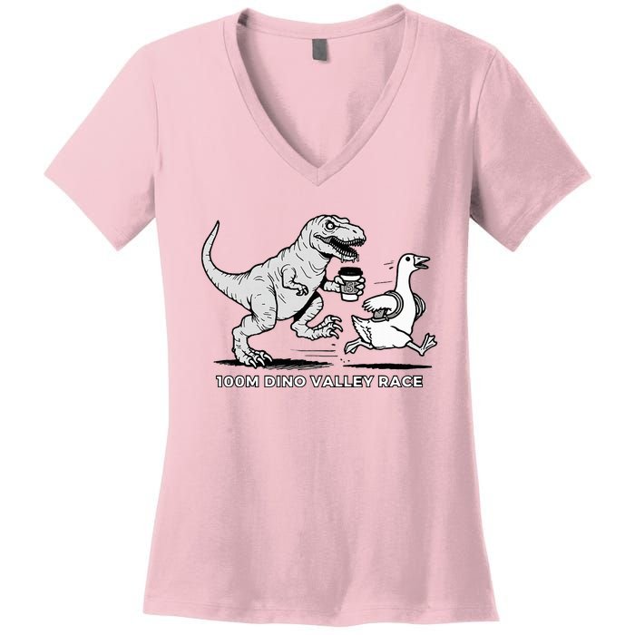 100 Mile Dino Valley Race Women's V-Neck T-Shirt