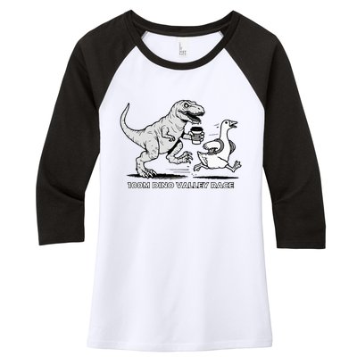 100 Mile Dino Valley Race Women's Tri-Blend 3/4-Sleeve Raglan Shirt