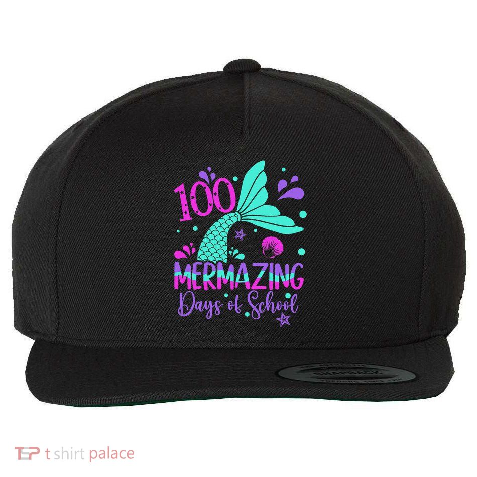 100 Mermazing Days Of School Mermaid 100 Days Of School Wool Snapback Cap
