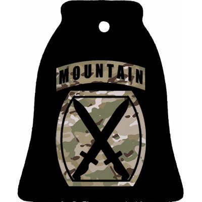 10th Mountain Division Patch 10th Mtn Ocp Multicam Camo Ceramic Bell Ornament