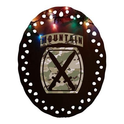 10th Mountain Division Patch 10th Mtn Ocp Multicam Camo Ceramic Oval Ornament