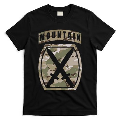 10th Mountain Division Patch 10th Mtn Ocp Multicam Camo T-Shirt