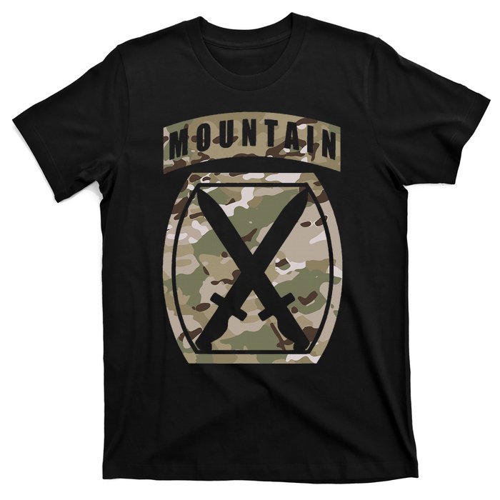 10th Mountain Division Patch 10th Mtn Ocp Multicam Camo T-Shirt