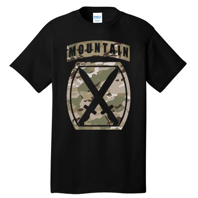 10th Mountain Division Patch 10th Mtn Ocp Multicam Camo Tall T-Shirt