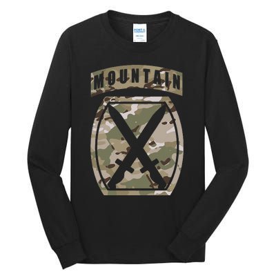 10th Mountain Division Patch 10th Mtn Ocp Multicam Camo Tall Long Sleeve T-Shirt