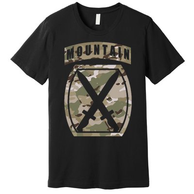 10th Mountain Division Patch 10th Mtn Ocp Multicam Camo Premium T-Shirt