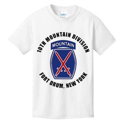 10th Mountain Division Fort Drum New York Kids T-Shirt