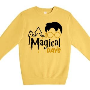 100 Magical Days Wizard 100th Days Of School Premium Crewneck Sweatshirt