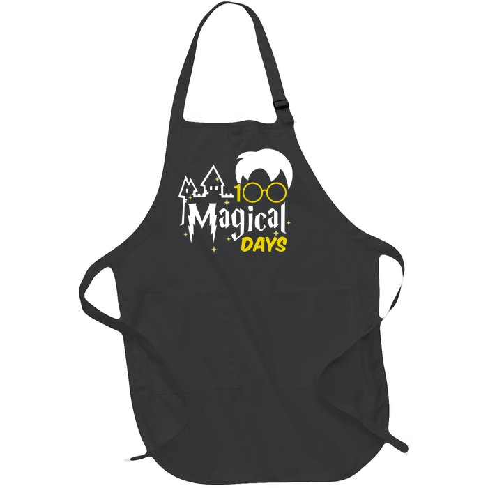 100 Magical Days Wizard 100th Days Of School Full-Length Apron With Pockets