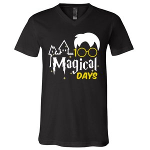 100 Magical Days Wizard 100th Days Of School V-Neck T-Shirt