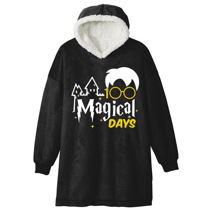 100 Magical Days Wizard 100th Days Of School Hooded Wearable Blanket