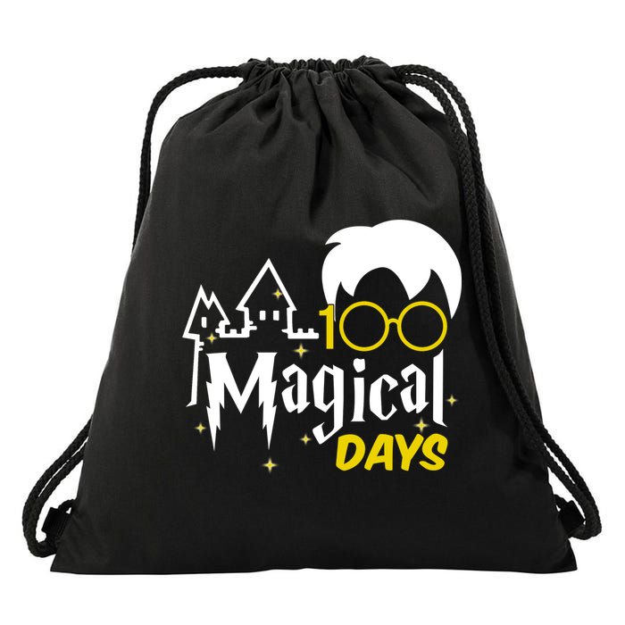 100 Magical Days Wizard 100th Days Of School Drawstring Bag