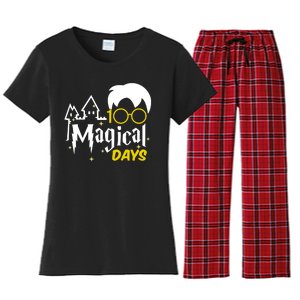 100 Magical Days Wizard 100th Days Of School Women's Flannel Pajama Set