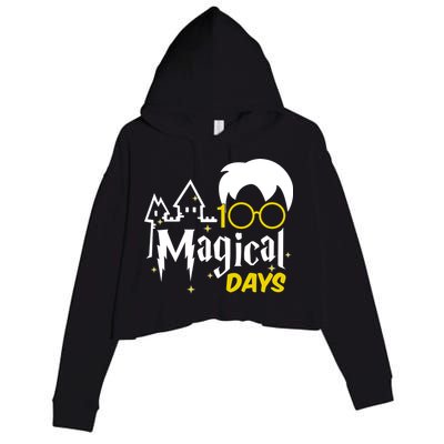 100 Magical Days Wizard 100th Days Of School Crop Fleece Hoodie
