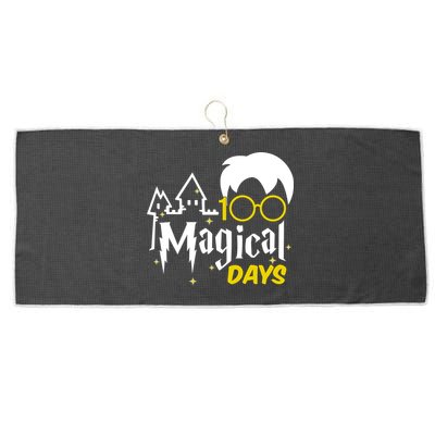 100 Magical Days Wizard 100th Days Of School Large Microfiber Waffle Golf Towel