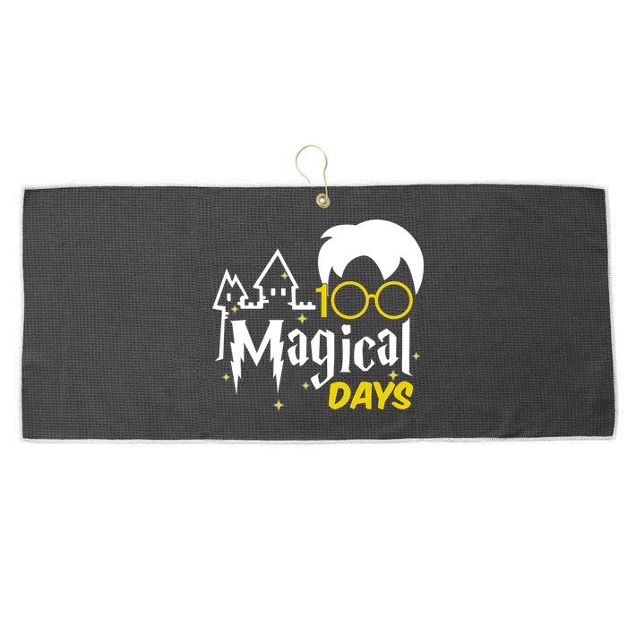 100 Magical Days Wizard 100th Days Of School Large Microfiber Waffle Golf Towel