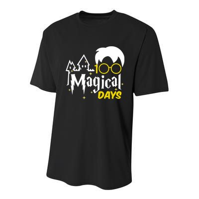 100 Magical Days Wizard 100th Days Of School Youth Performance Sprint T-Shirt
