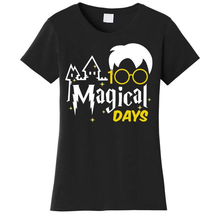 100 Magical Days Wizard 100th Days Of School Women's T-Shirt