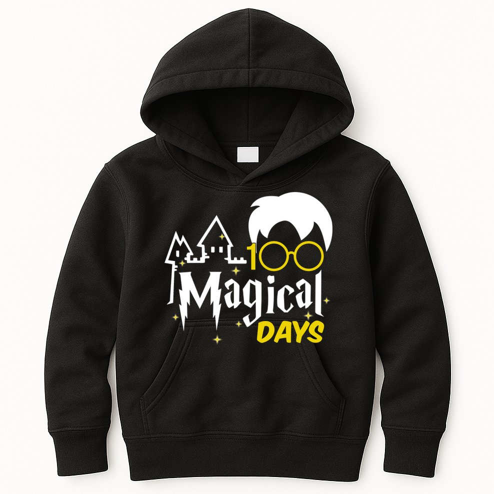 100 Magical Days Wizard 100th Days Of School Kids Hoodie
