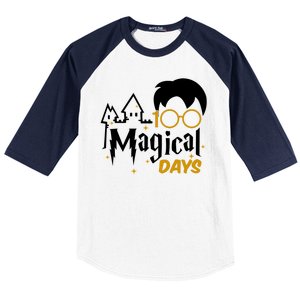 100 Magical Days Wizard 100th Days Of School Baseball Sleeve Shirt