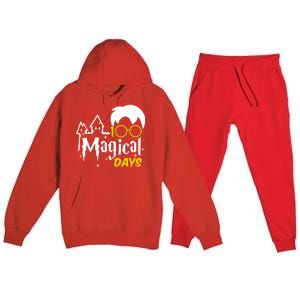 100 Magical Days Wizard 100th Days Of School Premium Hooded Sweatsuit Set