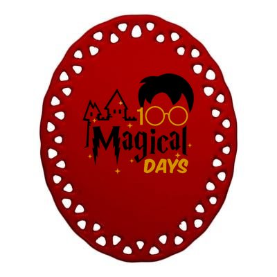 100 Magical Days Wizard 100th Days Of School Ceramic Oval Ornament