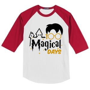 100 Magical Days Wizard 100th Days Of School Kids Colorblock Raglan Jersey