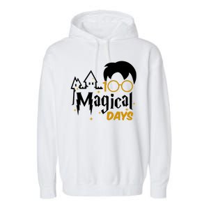 100 Magical Days Wizard 100th Days Of School Garment-Dyed Fleece Hoodie