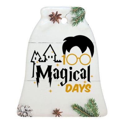 100 Magical Days Wizard 100th Days Of School Ceramic Bell Ornament