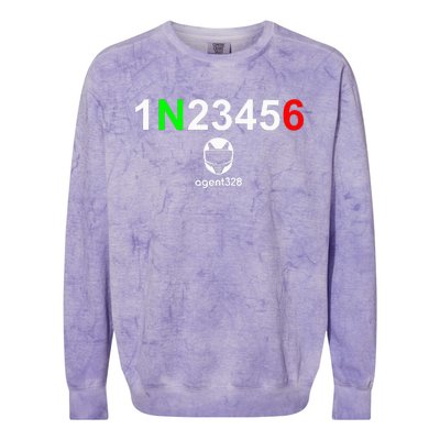 1N23456 Motorcycle Gear Shift Colorblast Crewneck Sweatshirt