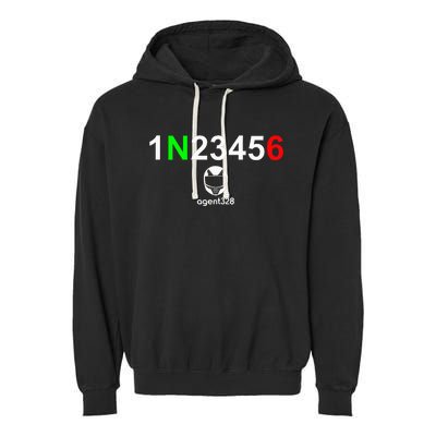 1N23456 Motorcycle Gear Shift Garment-Dyed Fleece Hoodie